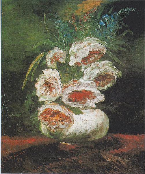 Vincent Van Gogh Vase of Peonies Spain oil painting art